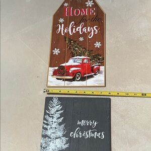 Set of two Christmas signs